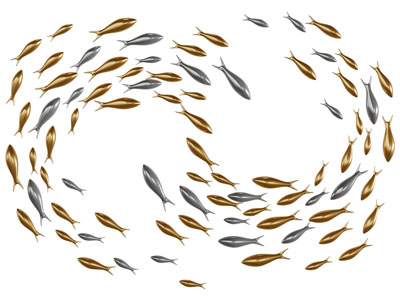 新中式鱼群墙饰挂件