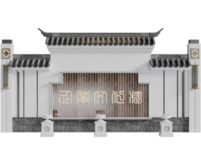 新中式仿古景观墙3d模型 新中式仿古景观墙