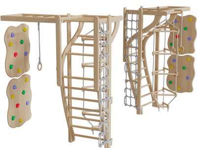 现代儿童实木室内攀爬墙架3d模型 现代儿童实木室内攀爬墙架