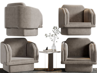 现代单人沙发3d模型 现代单人沙发