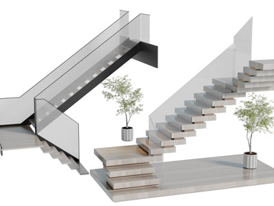 现代旋转楼梯3d模型 现代旋转楼梯