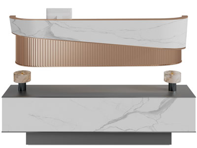 新中式前台接待台