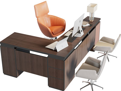 现代老板台、办公桌椅组合