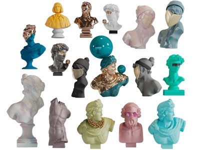 欧式人物雕塑摆件组合