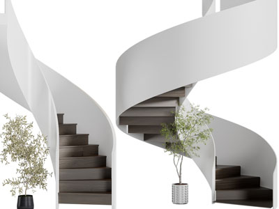 现代旋转楼梯3d模型 现代旋转楼梯