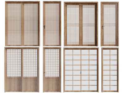 日式实木推拉门、平开门