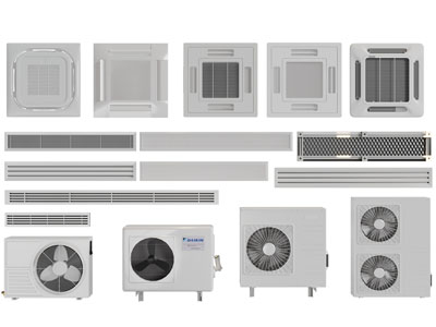 现代空调室外机、出风口3d模型 现代空调室外机、出风口