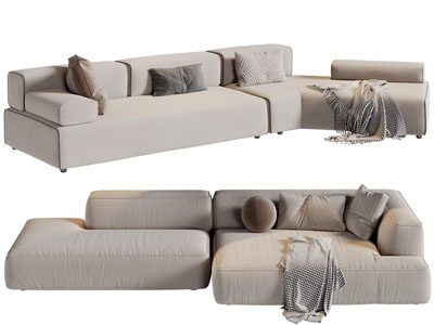 现代布艺多人沙发3d模型 现代布艺多人沙发