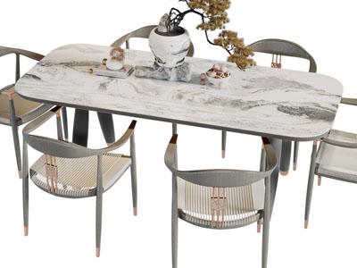 新中式餐桌椅组合