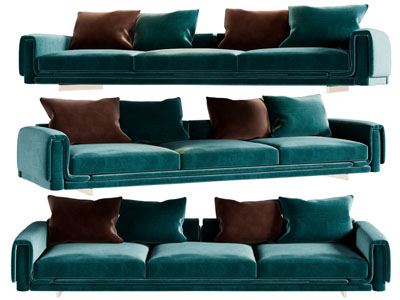 现代布艺多人沙发3d模型 现代布艺多人沙发