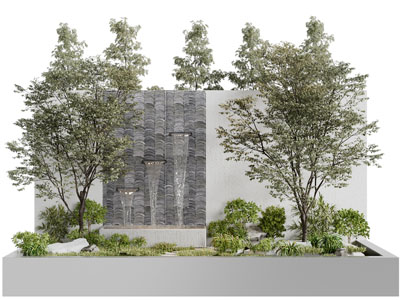 中式瀑布景观园艺小品