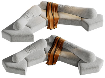 后现代转角多人沙发3d模型 后现代转角多人沙发