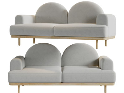 现代双人沙发3d模型 现代双人沙发