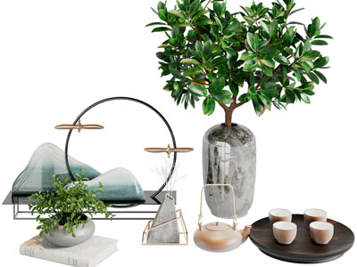 新中式茶具杯子、装饰品摆件