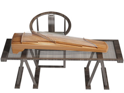 中式古典乐器古筝3d模型 中式古典乐器古筝