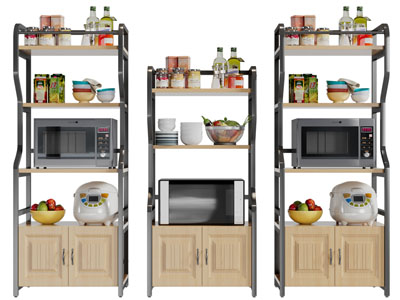 现代餐边柜、厨具置物收纳架