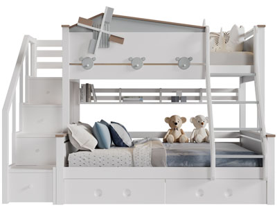 北欧儿童实木上下床