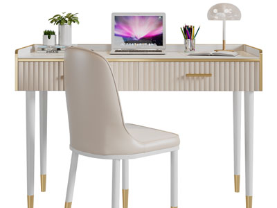 现代轻奢书桌椅组合