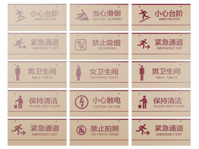 现代楼道安全标志、指示牌
