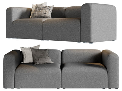 现代双人沙发3d模型 现代双人沙发