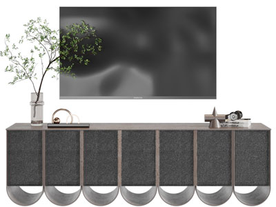 现代电视柜、电视机