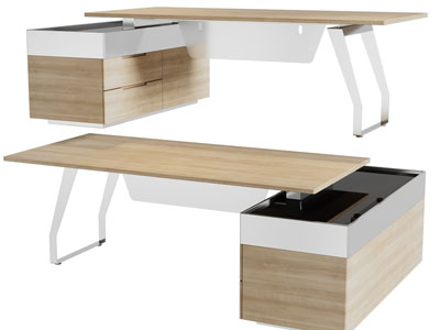 现代实木书桌椅组合