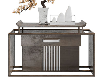 新中式实木玄关柜、边柜