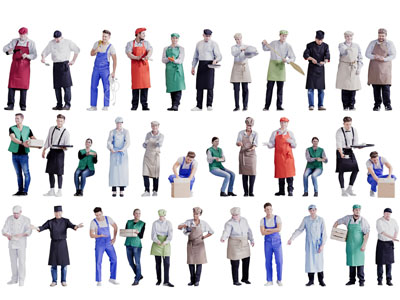 现代不同职业的多人人物3d模型 现代不同职业的多人人物