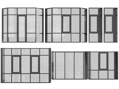 现代弧形平开窗