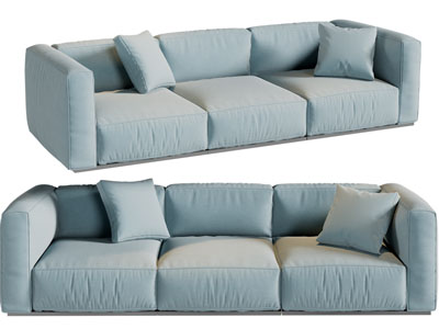 现代布艺多人沙发3d模型 现代布艺多人沙发