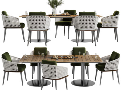 北欧长方形餐桌椅组合