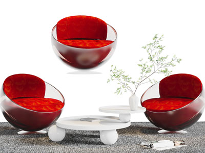 现代休闲沙发椅子3d模型 现代休闲沙发椅子