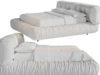 现代布艺双人床