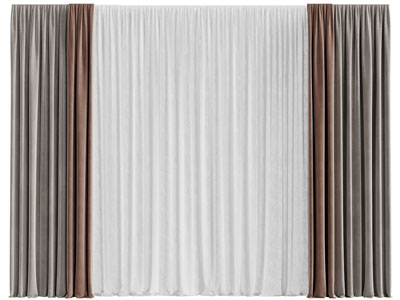 现代窗帘窗纱3d模型 现代窗帘窗纱