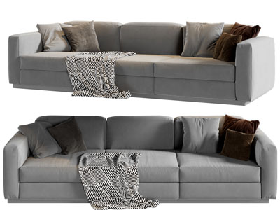 现代布艺多人沙发3d模型 现代布艺多人沙发