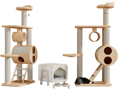 现代猫房子、猫架