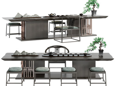 新中式实木茶桌椅组合