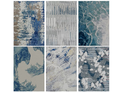 新中式长方形地毯3d模型 新中式长方形地毯