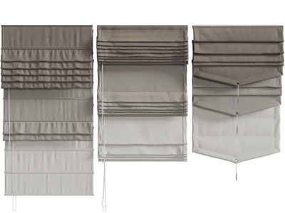 新中式罗马窗帘3d模型 新中式罗马窗帘