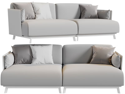 现代双人沙发3d模型 现代双人沙发