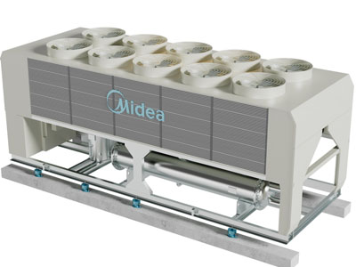 现代风冷螺旋杆机组3d模型 现代风冷螺旋杆机组