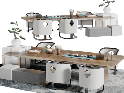 新中式茶桌椅组合