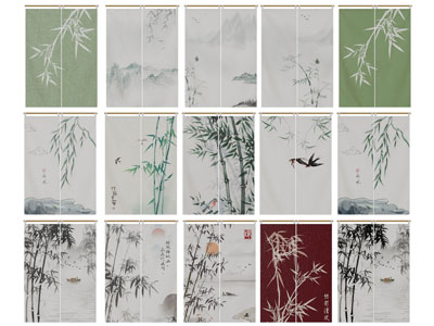 新中式竹子图案的门帘