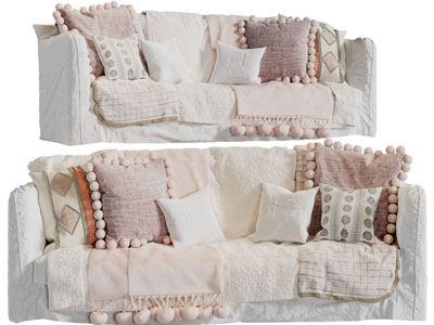 现代布艺多人沙发3d模型 现代布艺多人沙发