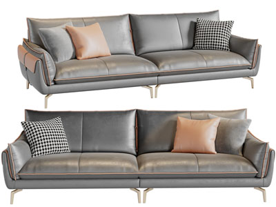 现代双人沙发3d模型 现代双人沙发