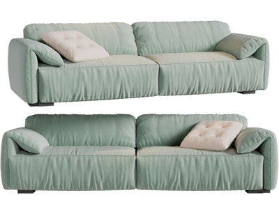 现代布艺双人沙发3d模型 现代布艺双人沙发