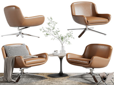 现代休闲椅子、边几