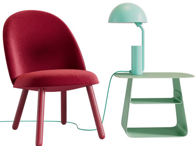 现代休闲椅子、边几