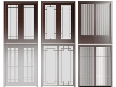 新中式实木推拉门