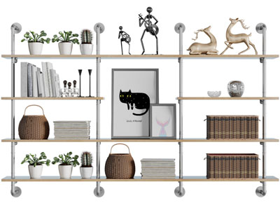 现代墙面金属收纳装饰架